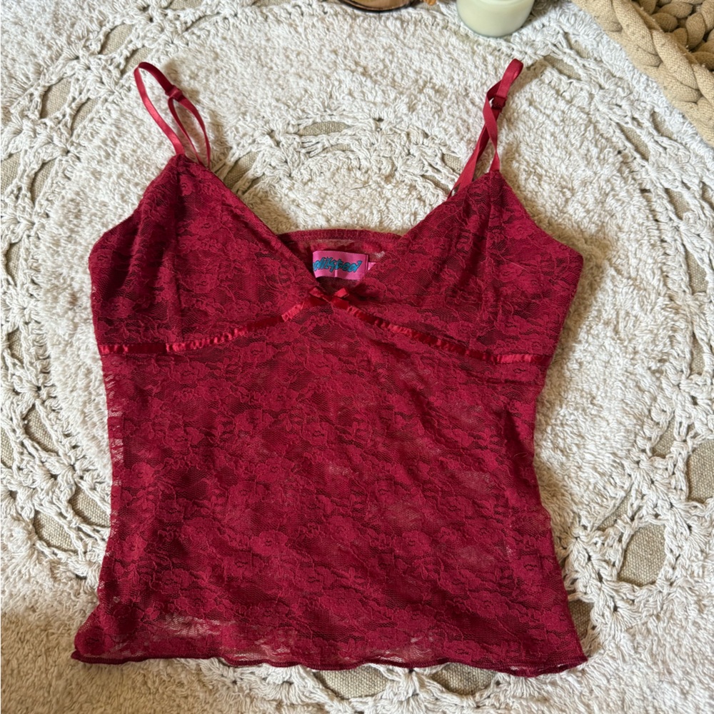 Red Lace Camisole Top